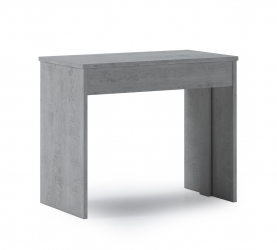 Table console de salle à manger extensible jusqu'à 301 cm, finition couleur CIMENT, Dimensions fermée : 90x50x78 cm de haut