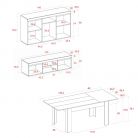Ensemble Naturale buffet-meuble tv 140cm-table extensible chêne/noir