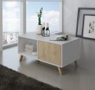 Ensemble Wind Blanc/Chêne buffet-meuble tv-table basse-table fixe