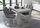 Ensemble Wind Buffet-Meuble TV-Table centrale-Table fixe Blanc/Ciment