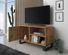 Meuble TV 100 porte à gauche, modèle LOFT, couleur structure et porte en chêne rustique, 95x40x57cm