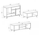 Set Wind, Puccini/Gris Buffet-Meuble TV-Table Basse