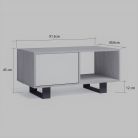 Set Wind Buffet-M.TV140-Table Basse Chêne/Blanc,pied blanc