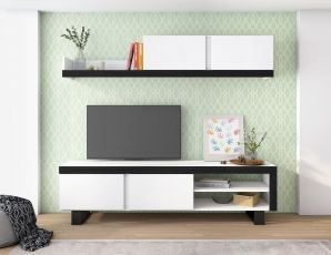 Salon IDEM Blanc/Noir 200x180x40 cm | Comprar muebles de salón
